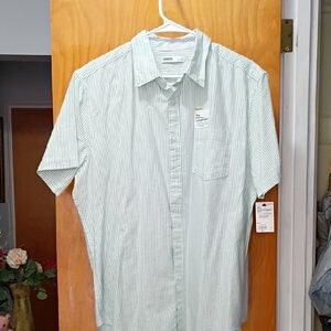 Sonoma Light Green Striped Casual Shirt